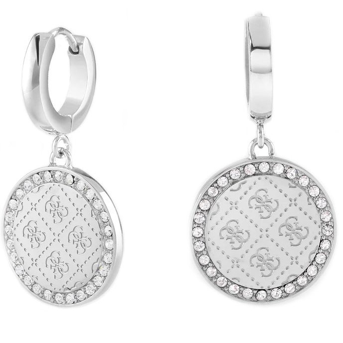 Guess Luxus acél karika fülbevaló Round Harmony JUBE01158JWRH