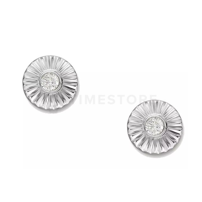 Fossil Elegáns ezüst fülbevaló kristállyal Circle JFS00617040