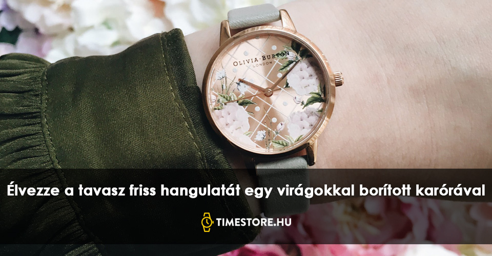 Vegye fel a tavasz hangulatát egy virágokkal borított órával